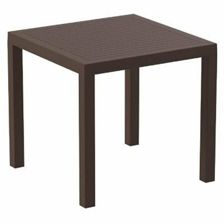 SIESTA 31 in. Ares Resin Square Dining Table Brown ISP164-BRW